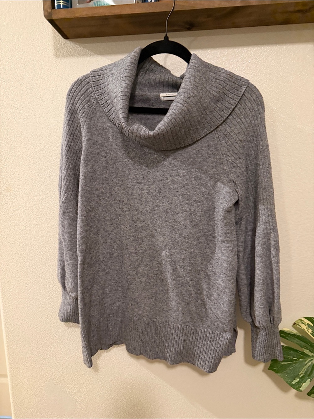 Anthropologie Heather Gray Cowl Neck Sweater